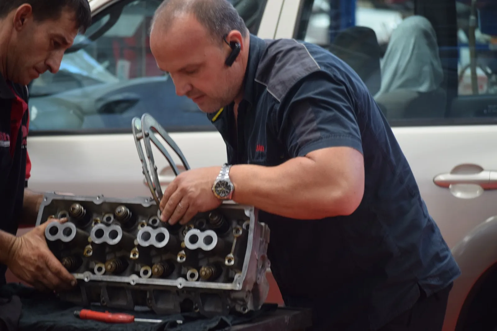 Our technicians carrying out an engine repair